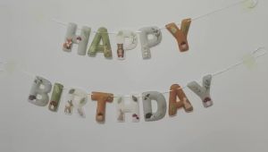 2D Felt Jungle Adventure Animals Birthday Banner Garland Cute Forest Picnic Party Decorations for Baby Shower Kids Boys Girls