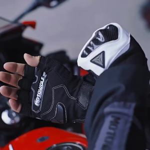 MOTOWOLF Half Finger Gloves For Bicycle Riding Gloves with Carbon Fiber Protection Motorbike Gloves