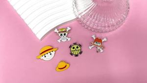 Bandai | Cute Pirate Themed Enamel Pins - Colorful Skull & Hat Brooches Collectible Metal Lapel Pins for Fans