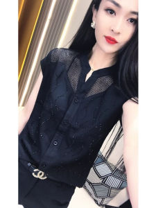 WANGGONGZHU | เสื้อเชิ้ตผ้าชีฟองสุดหรูสำหรับผู้หญิงในช่วงฤดูร้อนปี 2025 ทรงหลวม สไตล์ OL ทรงเข้ารูป เสื้อผ้าทำงาน เสื้อผ้าทำงาน