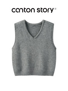 Retro Gray V-Neck Knit Vest