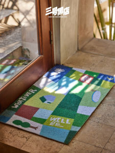 Three Original Design Entrance Door Mat Silk Circle Home Entrance Dirt Resistant Door Mat Anti Slip Carpet Easy to Clean PVC