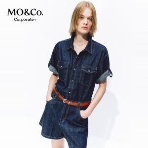 MO&Co. | Breathable Light Summer Denim Jumpsuit Workwear Style