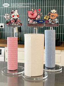 NANZA Acrylic Kitchen Series Tissue Holder Vertical Roll Paper Storage Rack Korean Style Home Organization Utility