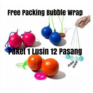 1 Lusin/12 pasang Mainan Jadul / Mainan Tek Tek.. Etek Etek Mainan Jadul Lato Lato / Mainan Viral Tiktok