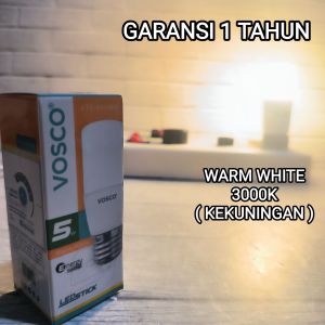 VOSCO LAMPU LED STICK 5W 7W 9 WATT CAHAYA WARM WHITE 3000K ( KEKUNINGAN ) SNI GARANSI 1 TAHUN BAGUS KUALITAS TERBAIK