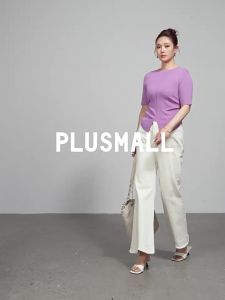 Design Elegant Slimming Waist Tuck Short Sleeve Sweater Top