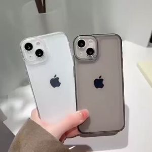 Softcase [SPACE TPU] Silikone iPhone 16 16+ 15 14 11 13 12PRO 12 PROMAX 13 PRO 13PROMAX 11 PRO X XS XR XSMAX Soft Case CLEAR SMOKE ULTRAFIT Thin Silicone SILIKON Bening Glossy Black Grey Transparent Airbag Protecth Camera A Crack Fuze Akrilik Pro Max Plus