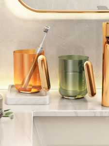 Premium Glass Toothbrush Cup Set for Home Use Couple Bath Wash Cup High End Dental Cylinder Toothbrush Holder Plastic Nordic Style Bathroom Tools