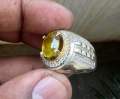 Batu Sphene Natural Sphene Greenish Yellow rainbow sphene MEMO GRI CT 3.76 Dim 10.85x8.77x5.07mm. 