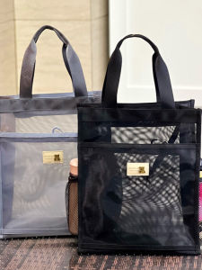 Thickened Transparent Mesh A4 Study Bag File Bag Handheld Book Bag Large Capacity Beach Toiletry Bag Urban Abundance Style