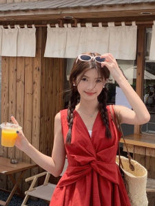 Áo Vest Không Tay Cổ Chữ V Ôm Vừa Vặn Mùa Hè Mới Pure Desire Hot Bé Gái Cho Nữ Chất Liệu Polyester Kiểu Dáng Đơn Giản Không Có Thương Hiệu