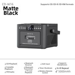 BAOZOUTU | Bluetooth CD Cassette Player Portable English Repeating Audio System