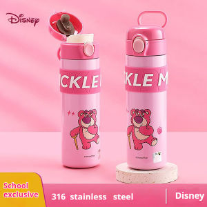 Disney Frozen Elsa and Strawberry Bear Insulated Water Bottles—Cute Leakproof and Portable Tumblers for Daily Use Travel