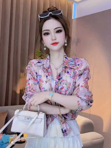 Fashionable 3D Embroidered Chiffon Shirt for Women New Arrival 2024 Versatile Sun-Protective Long Sleeve Top Elegant European Style
