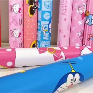 Wallpaper DInding Motif Anak-Anak Doraemon Polkadot Ukuran 45cm x 10m