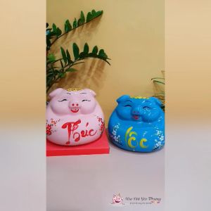 Lợn phệ mắt híp gốm sứ gồm 3 kích thước size 1 size 2 size 3 heo đất tiết kiệm