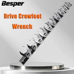 Heavy-Duty 10Pcs 3/8Inch Drive Crowfoot Wrench - 10-22mm Open End Foot Spanner Torque Wrench Keys Kit