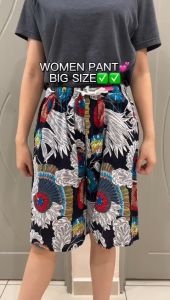 WOMEN CASUAL FLOWER SHORT PANT BIG SIZE/SELUAR PENDEK/SELUAR SIZE BESAR COTTON READY STOCK