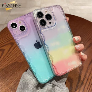 Kisscase vỏ điện thoại thạch chuyển màu phong cách Ins cho iphone15 14pro Max Plus 13 12 11 vỏ expoxy mềm chống sốc bảo vệ tròng kính trong suốt