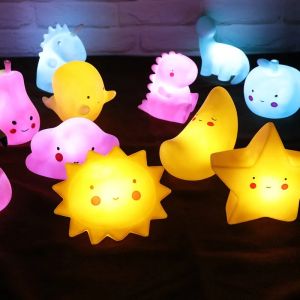 (HOME+) LED Cartoon Fairy lamp Mini Night Light Cute Star Moon Clouds Night Lamp Button Battery Powered(included Battery) Kids Christmas Gift Bedroom Decor