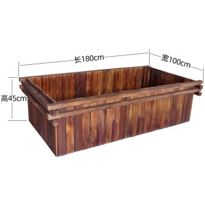 Outdoor Weather-Resistant Wooden Flower Box Carbonized Wood Potted Plants for Courtyard Balcony Roadscape Park Landscape