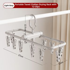 Windproof Portable Drying Rack with Multiple Clips