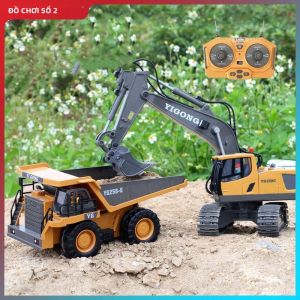 Xe Xúc Lật Điều Khiển Từ Xa Tỷ Lệ 1/20 Dành Cho Trẻ Em Xe Bulldozer Đồ Chơi Xe Tải Bánh Xích Xe Công Trình Chất Liệu Kim Loại & Nhựa Sẵn Sàng Sử Dụng