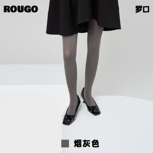 ถุงน่องผ้ากำมะหยี่สีขาว Rougo 80D สำหรับผู้หญิง ทรงเข้ารูป เอวกลาง ป้องกันการห้อย ใส่ได้ตลอดทั้งปี ผลิตจากจีน