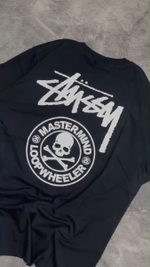 Kaos Stussy Gangstarr - tshirt stussy - kaos pria - tshirt pria - baju pria - kaos pria stussy LOOPWHEELER HITAM