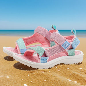 NBGAGA | Pink Princess Kids Sandals for Girls Age 6-15 Breathable Summer Beach Shoe Non-Slip Sole Casual Comfort Children Walking Sandals