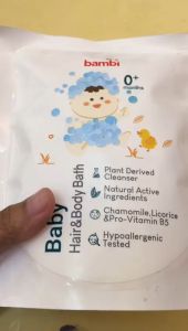 Bambi Baby Hair & Body Bath 2 in 1 300ml - Refill | Sabun dan Shampoo Kulit Bayi Normal - Sensitif