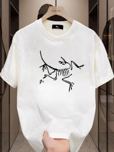 เสื้อยืดคอกลมแขนสั้นผ้าฝ้ายคุณภาพสูงสำหรับผู้ชายและผู้หญิง ทรงหลวม แฟชั่นฤดูร้อน ทรงหลวม เสื้อยืดคอกลม สำหรับทุกเพศ