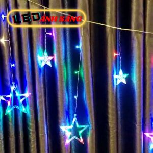 Đèn LED rèm trang trí ngôi sao 6 sao lớn 6 sao nhỏ dài 3m