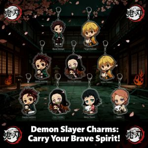 Bandai | Demon Slayer Kimetsu no Yaiba Tanjiro Nezuko Acrylic Keychain Anime Pendant Accessory Custom Wholesale Stock Ready to Ship