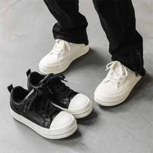 Summer New Style Thick Bottom Heightening Unique Design Trendy Brand High-End Feeling American Casual Bread Shoes Big Head Board Shoes Mens Style