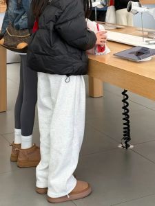 กางเกงขายาวทรงหลวมสไตล์อเมริกันสำหรับผู้ชาย กางเกงขายาวทรงหลวมสบายๆ ฤดูใบไม้ร่วง/ฤดูหนาว กางเกงขายาวทรงหลวมสำหรับคู่รัก กางเกงขายาวทรงตรง