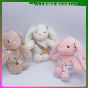 Cute Little Rabbit Plush Doll Bag Keychain Trendy Backpack Pendant Girl Doll Machine Hanging Ornament Soft Animal Themed Creative Gift