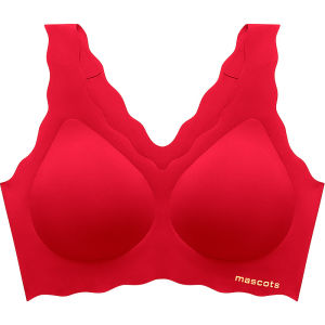 AIMO | Earse Red Underwear Set For Women Dragon Year Seamless Bra And Panties Gift Box Gathered Style Nylon Fabric All Seasons Use