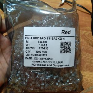 LED 5 MM Strawhat Mata Lebar warna merah