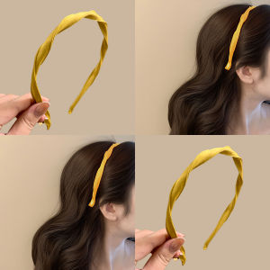 Dopamine Spiral Hairband Womens Style Yellow Edge Face Wash Hair Clip Summer Fashion Accessory  out Korean Style