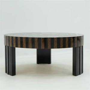 Rustic Italian round Solid Wood Coffee Table Designer Style Living Room Tea Desk Hand-Painted Artistic Home Use Coffee Table