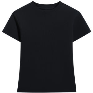GUAICAI | Black Short Sleeve Regular Fit Slimming Autumn T-Shirt