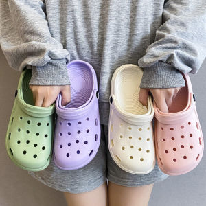 รองเท้าแตะแบบสวมหัวสำหรับผู้หญิง รองเท้าแตะชายหาดกันลื่น ทรงหนา รองเท้าแตะสำหรับใส่ในบ้าน รองเท้าแตะสำหรับเดินเล่นกลางแจ้ง รองเท้าแตะ EVA สวมใส่สบาย