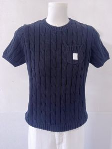 RL Embroidered Horse Logo round Neck Twisted T-Shirt Women Short Sleeve Slim Fit Pocket Knitted Summer Top Cotton Commute Style