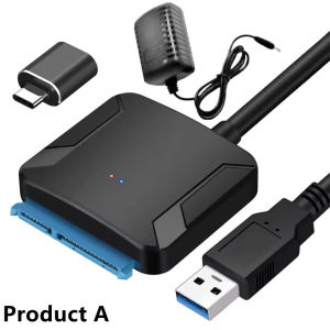 SATA to USB 3.0 Cable Up to 6 Gbps for 2.5/3.5 Inch External HDD SSD Hard Drive SATA 3 22 Pin Adapter USB 3.0 to Sata III Cord