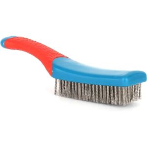 Heavy Duty Stainless Steel Wire Brush with Comfortable Plastic Handle - Perfect for Removing Rust Welding Slag Dirt and Paint