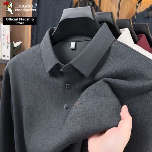 TUCANO | Jacquard Crafted Long Sleeve Slim Spring POLO Shirt