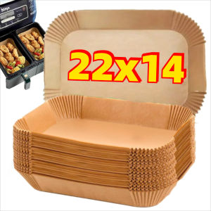 Air Fryer Cooking Baking Paper for Ninja Dual XL Foodi Disposable Paper Liner Mold Grill Cooking Accessories Size 22x14