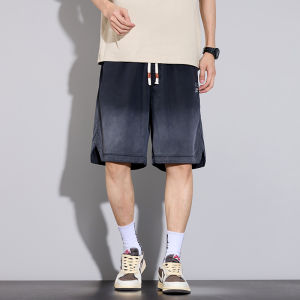 miiow | Mens Ice Silk Shorts Summer Thin Casual Five-Quarter Length Retro Workwear Sports Leisure Mid Waist Standard Fit Pocket Detail